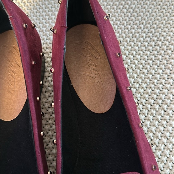 New Bettye Maroon suede loafers with stud detail - Picture 3 of 5